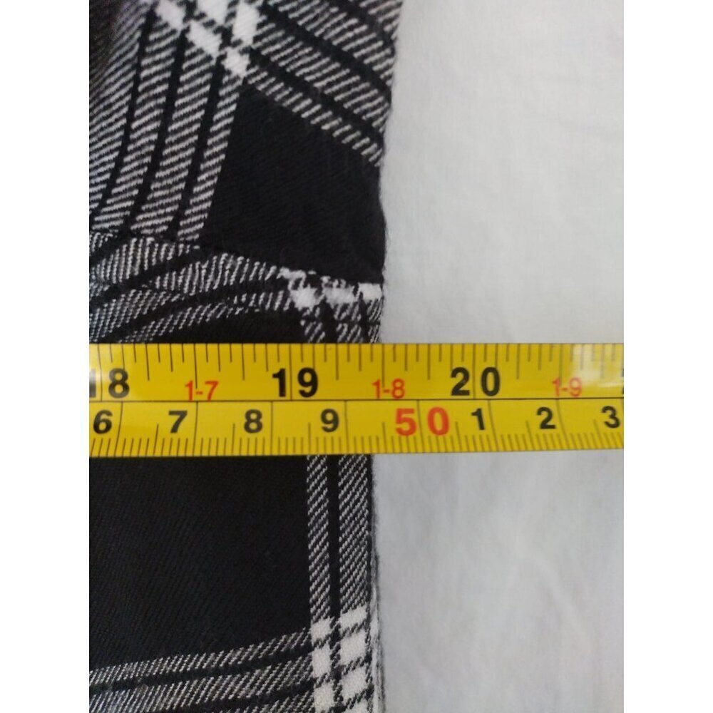 Arizona Plaid Button-Up Shirt With Studded Pocket Black & White Women's Size XXL - Picture 7 of 8